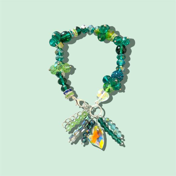 Swarovski Beaded Bracelet- Green - Picture 3 of 6